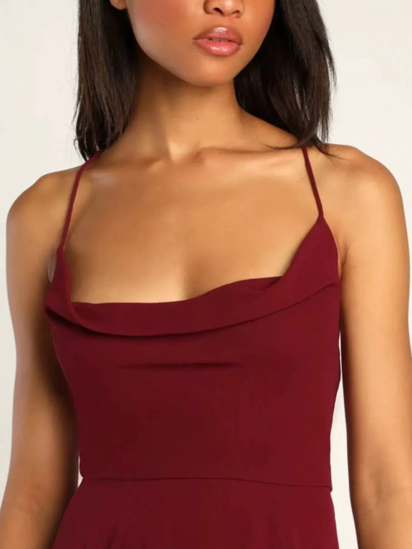 Slit Cowl Neck Maxi Dress by Partner Label