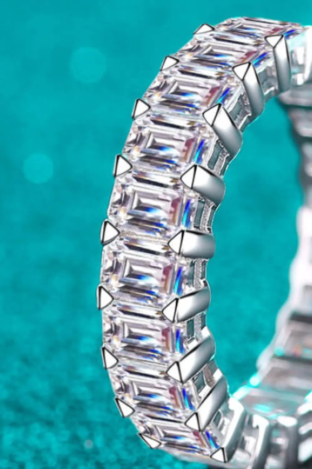 10.5 Carat Moissanite Rhodium Plated Ring by Partner Label