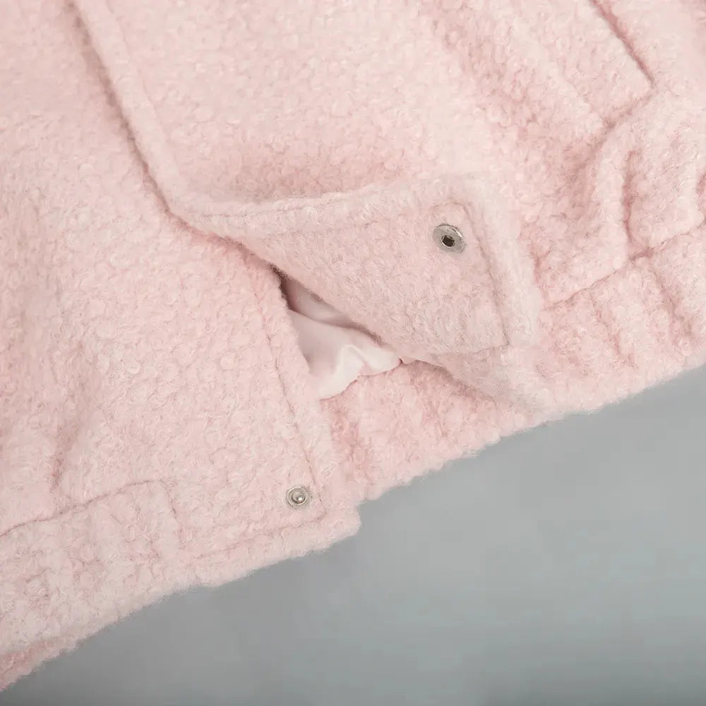 Double Take Plush Mock Neck Snap Down Jacket with Pockets by Double Take
