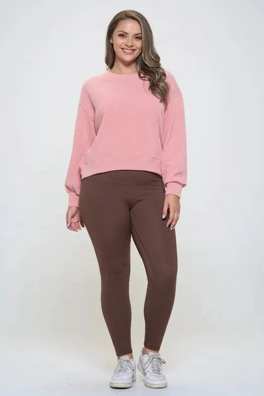 Yelete Full Size Fleece Lined High Waisted Leggings by Yelete