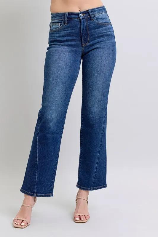 Judy Blue Full Size Side Seam Detail Straight Jeans with Pockets by Judy Blue