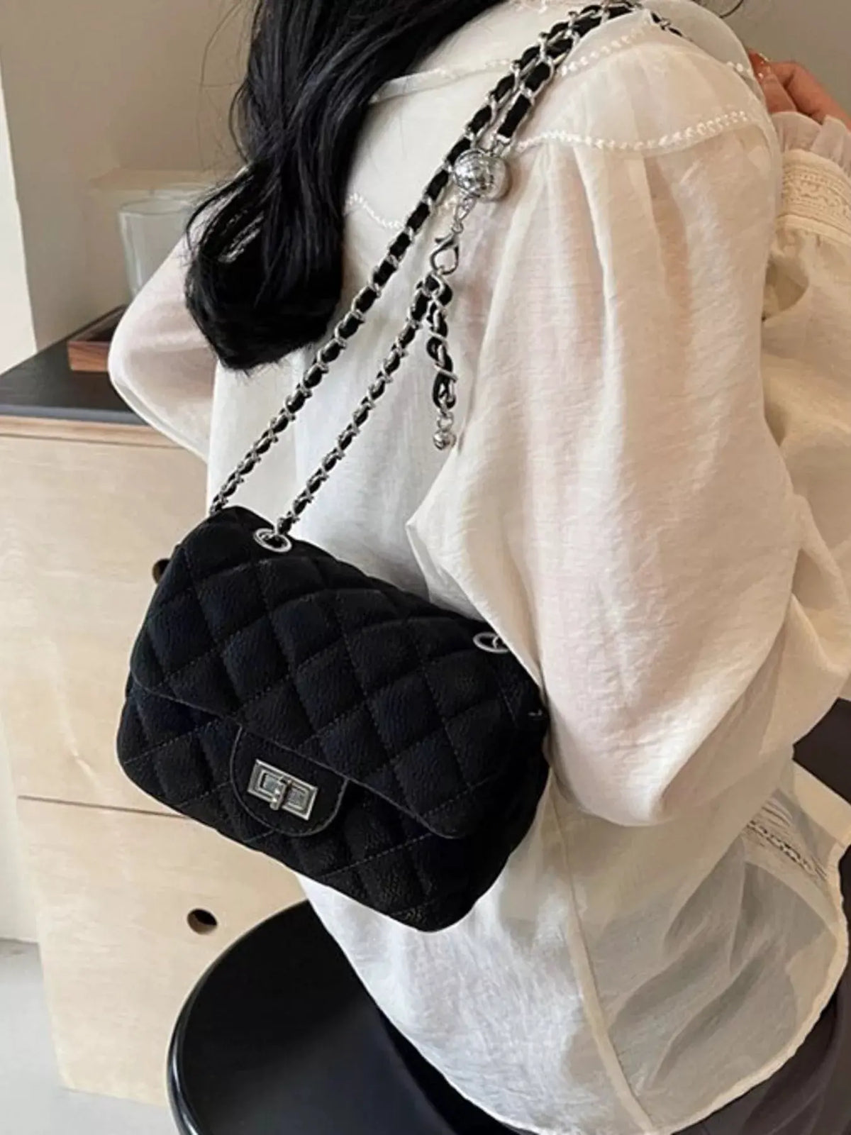 Quilted Chain Crossbody Bag by Partner Label
