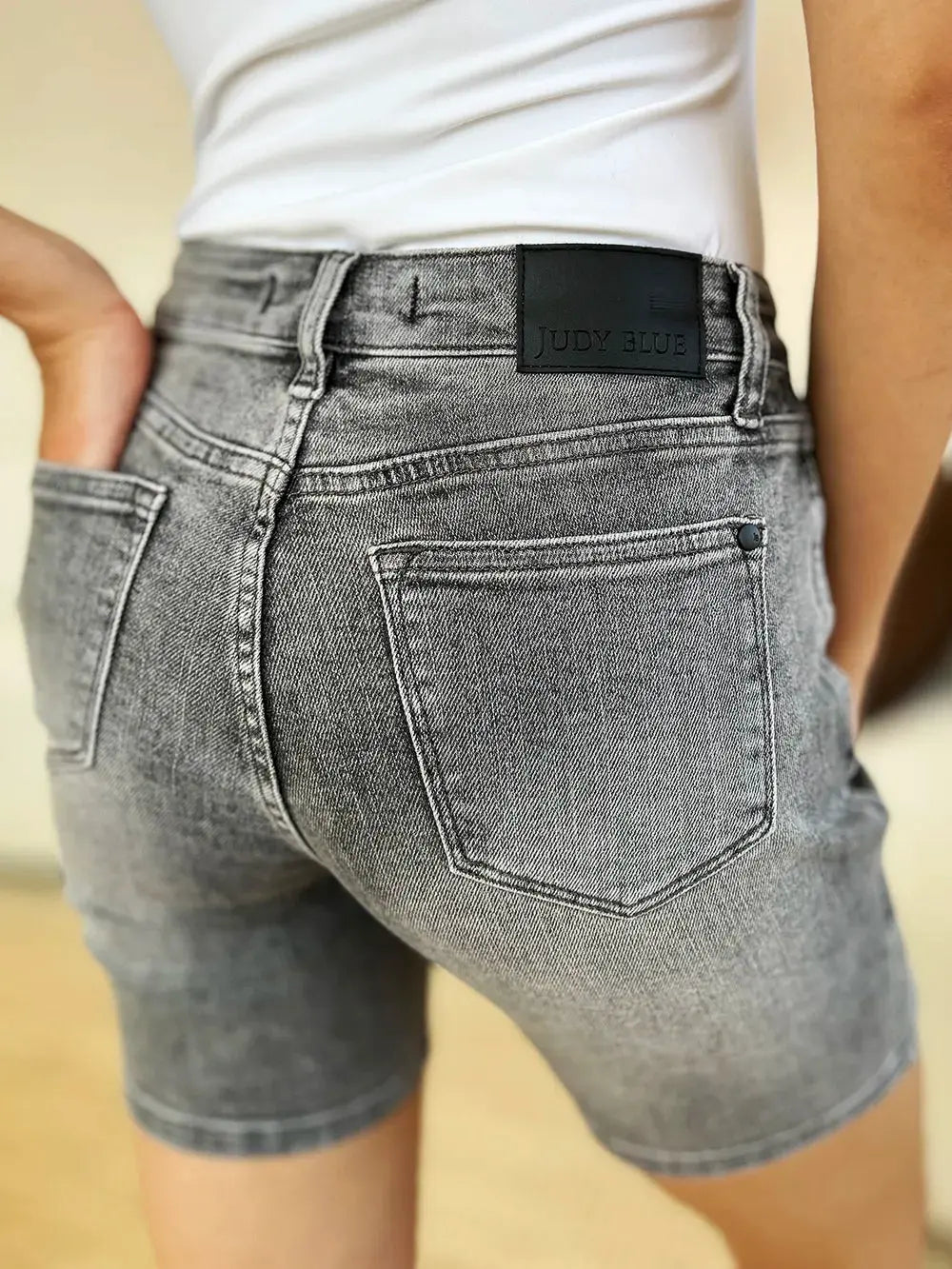 Judy Blue Full Size High Waist Washed Denim Shorts by Judy Blue