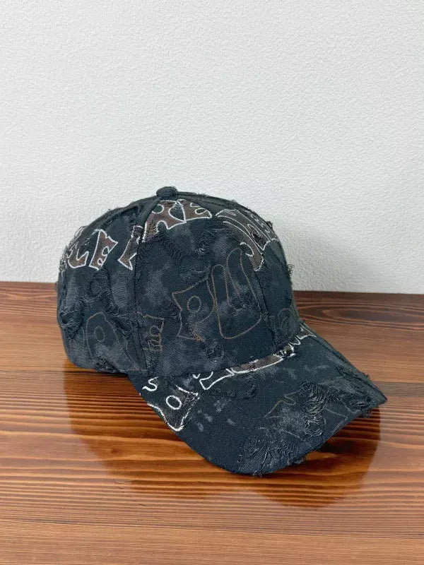 Distressed Adjustable Baseball Cap by Partner Label