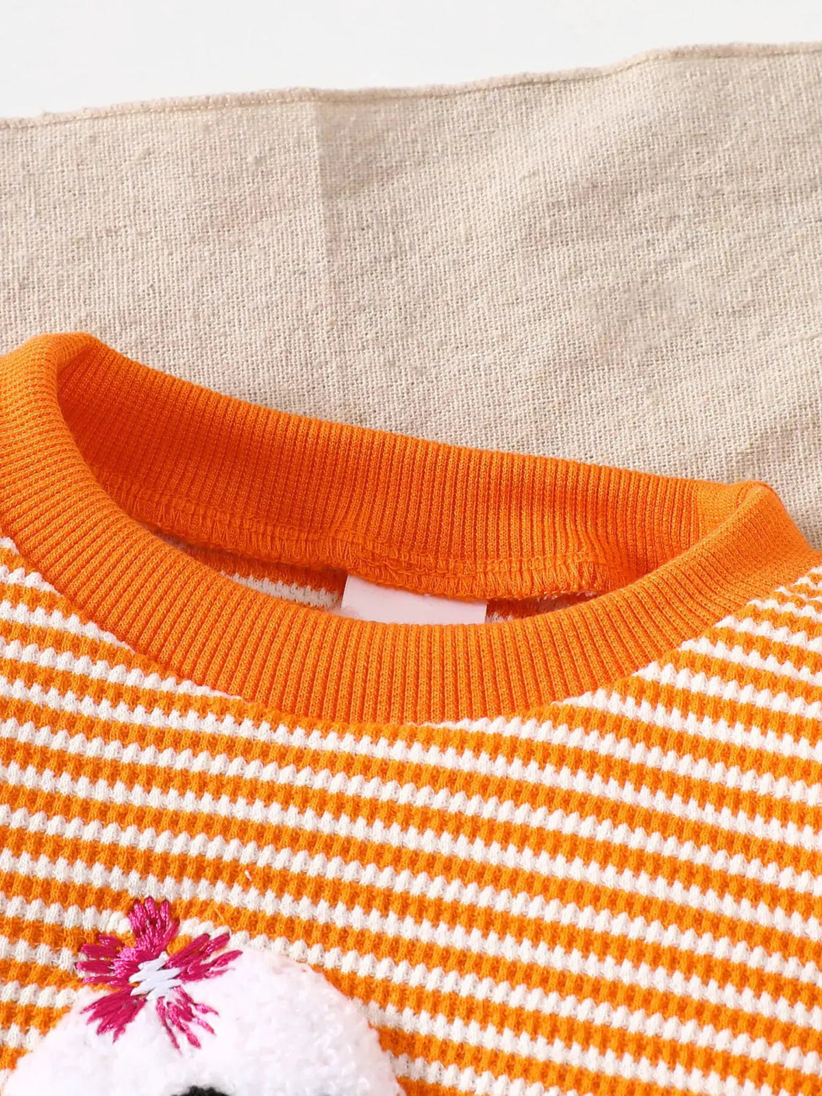 Children's Halloween Striped Ghost Top and Pants Set by Trendsi
