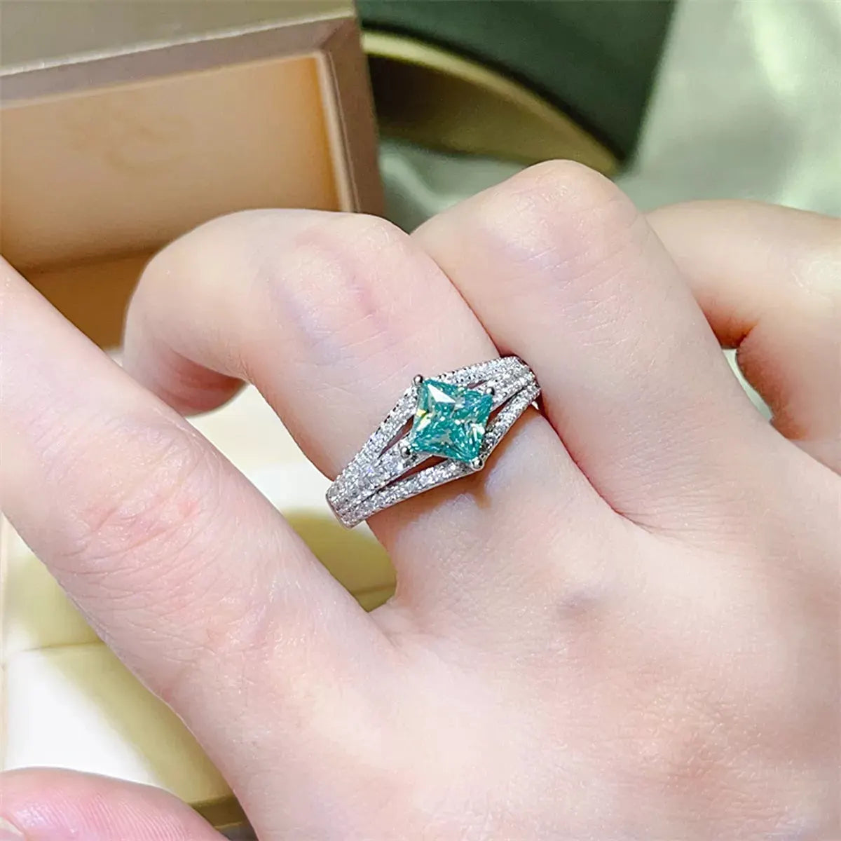 1 Carat Moissanite 925 Sterling Silver Ring by Partner Label