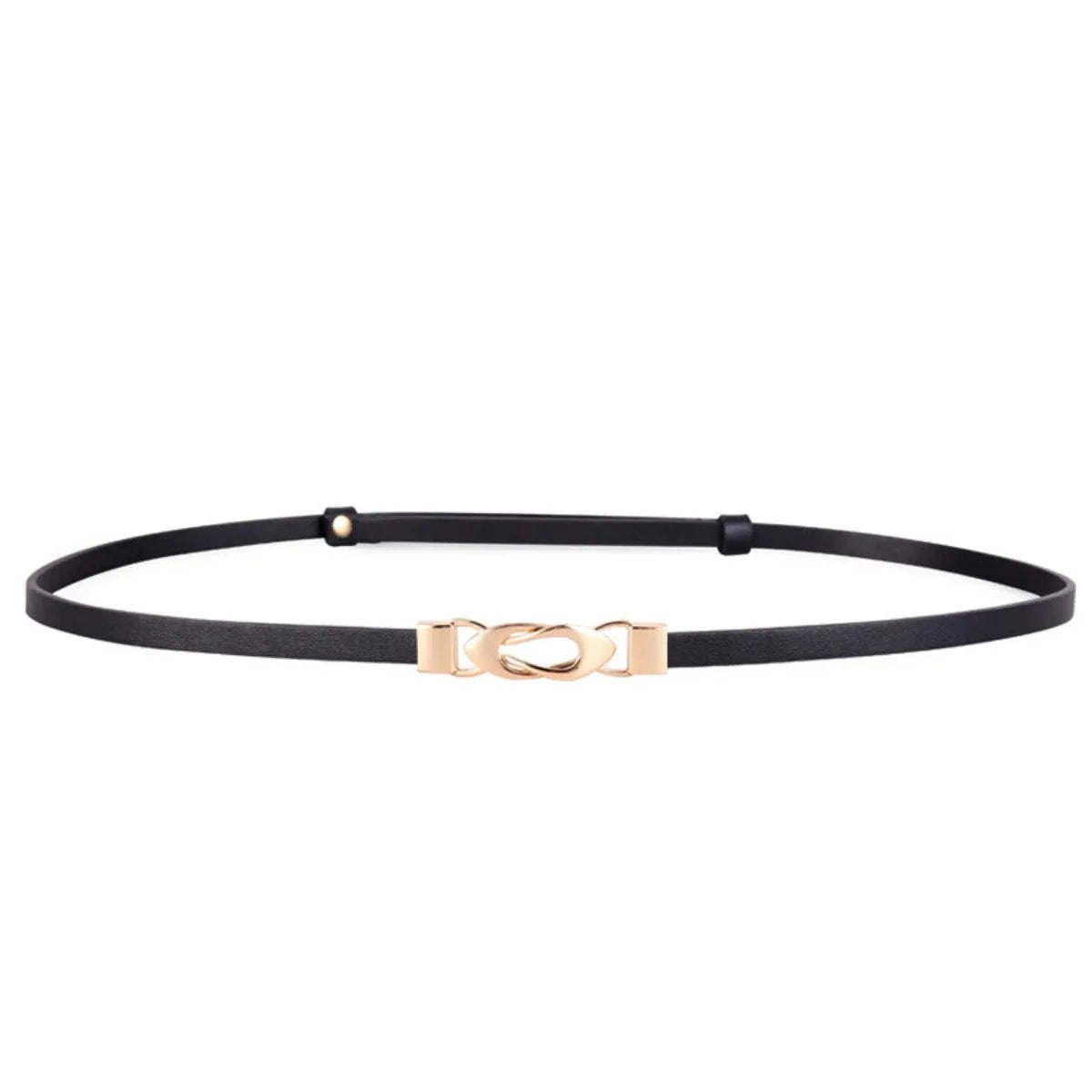 Skinny Leather Belt with Interlocking Buckle by Trendsi