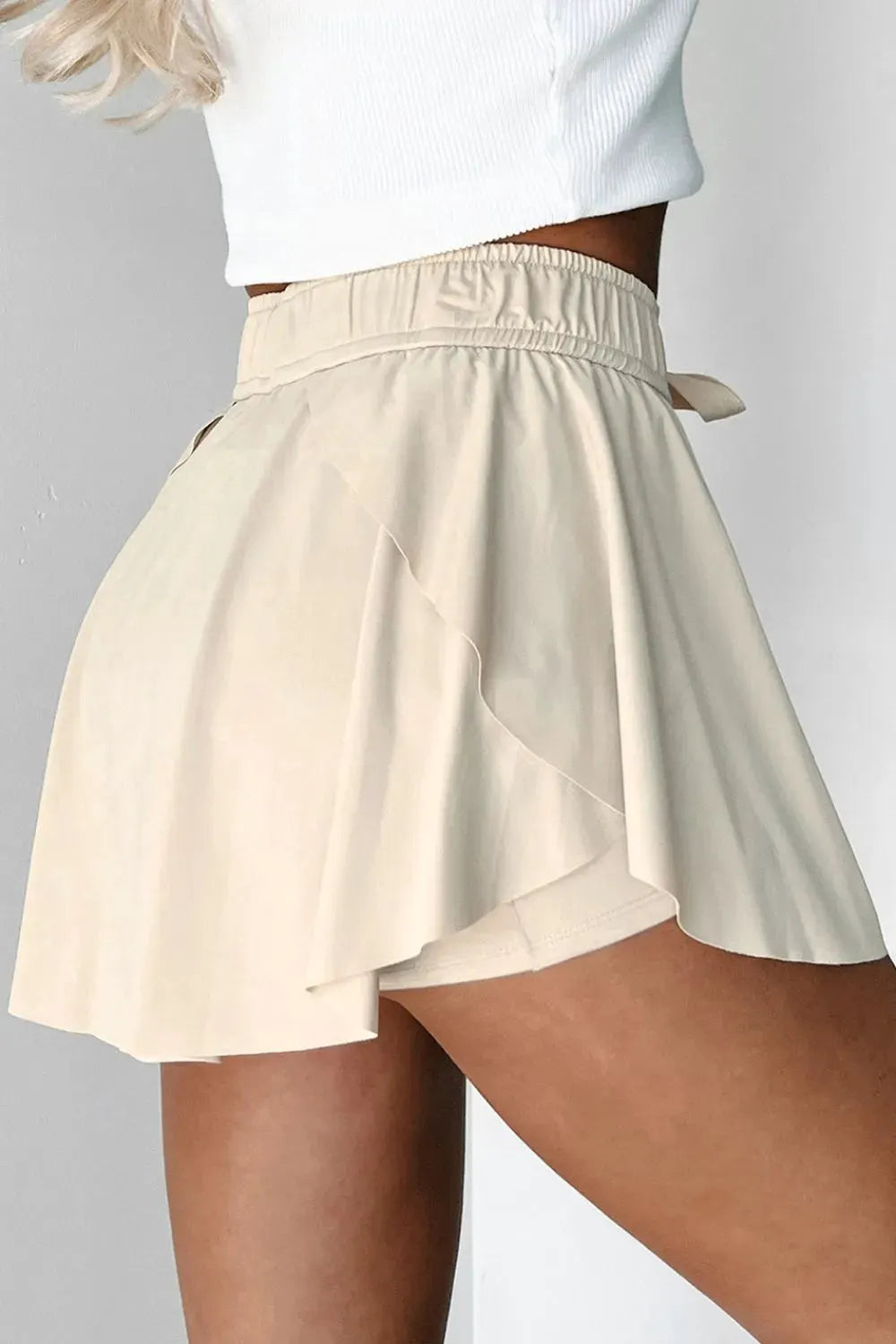 Drawstring High Waist Lined Active Skorts by Partner Label