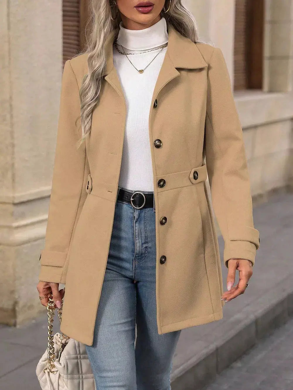 Collared Neck Button Up Coat | Partner Labels Selection by Partner Label