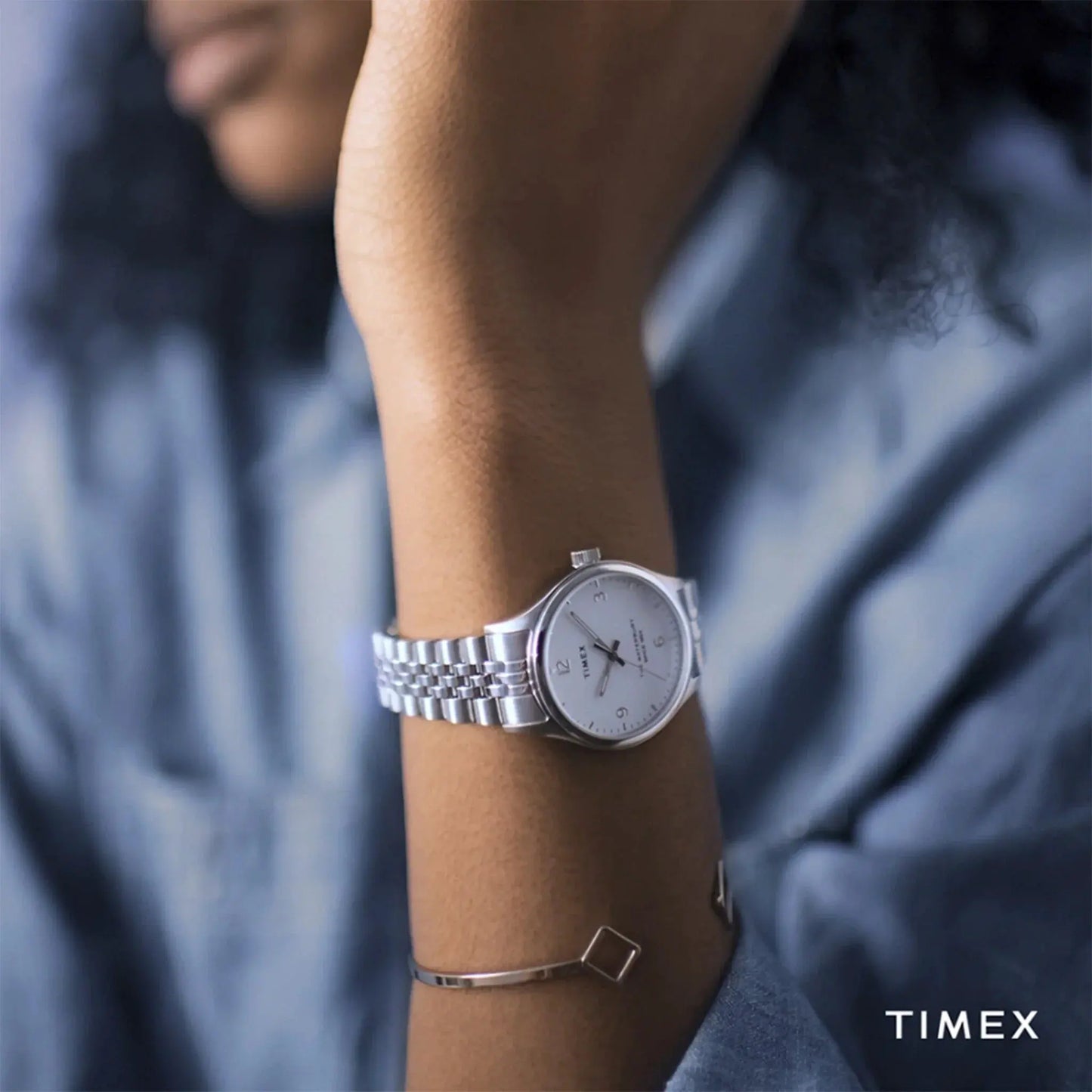 Timex Women's Silver Stainless Steel Watch, White Dial | Tw2r69400 by TIMEX