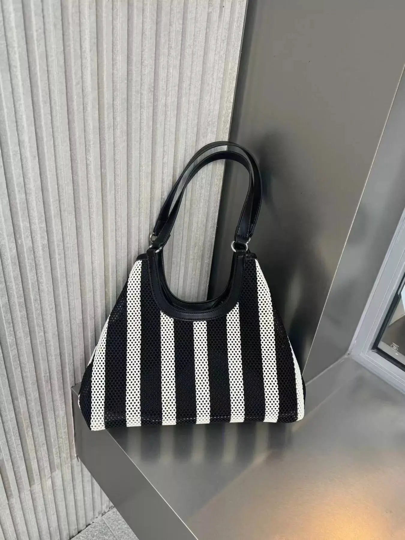 Contrast Striped Tote Bag by Partner Label