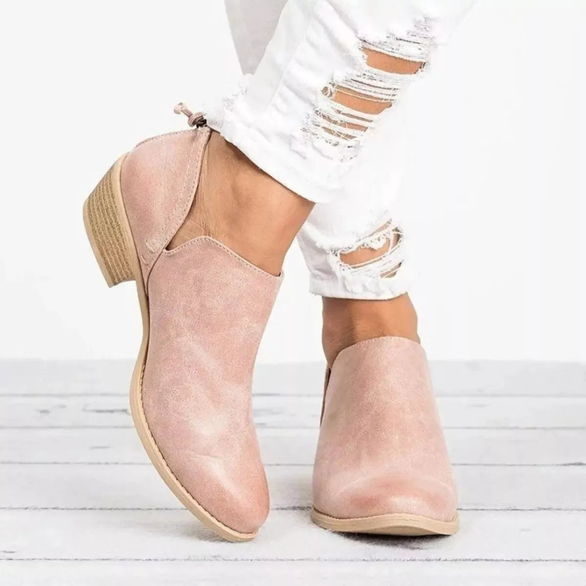 Point Toe Block Heels Boots by Partner Label