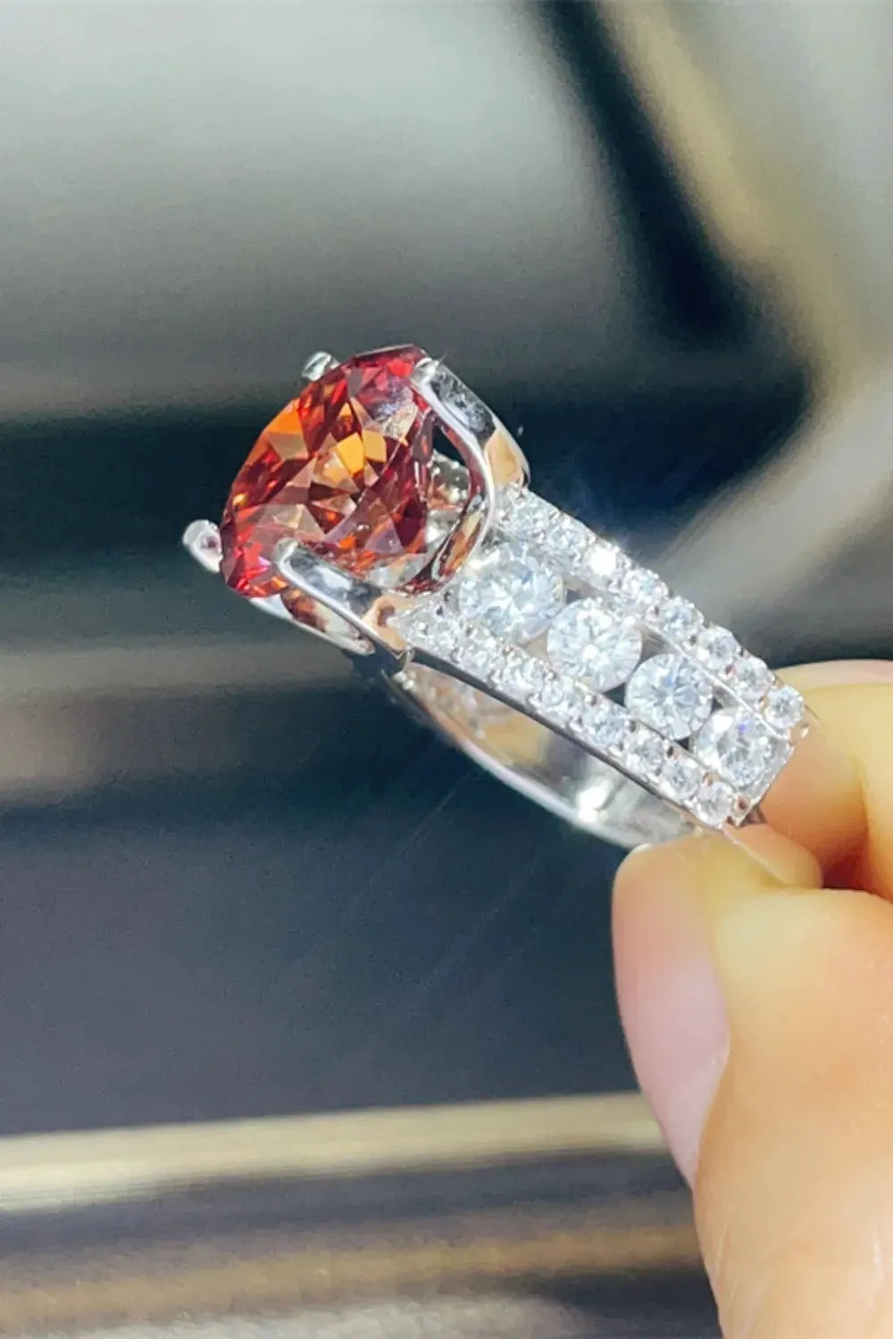 5 Carat Moissanite 925 Sterling Silver Ring by Partner Label