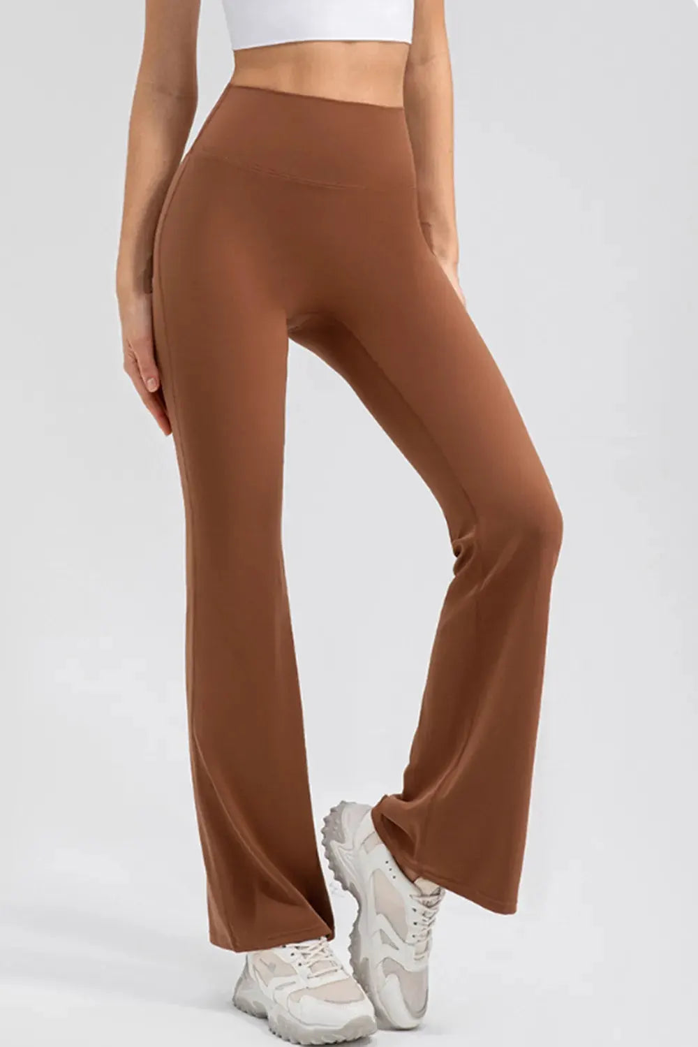 Wide Waistband High Waist Bootcut Active Leggings by Partner Label