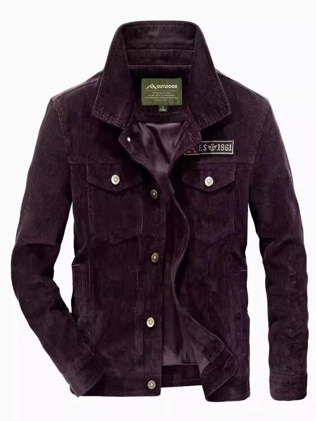 Men's Plus Size Button Up Long Sleeve Jacket by Partner Label