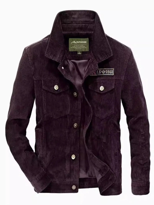 Men's Plus Size Button Up Long Sleeve Jacket by Partner Label