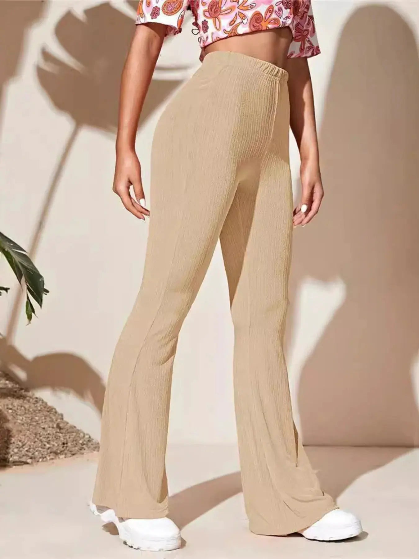 Full Size High-Waist Flare Active Pants Plus Size by Partner Label