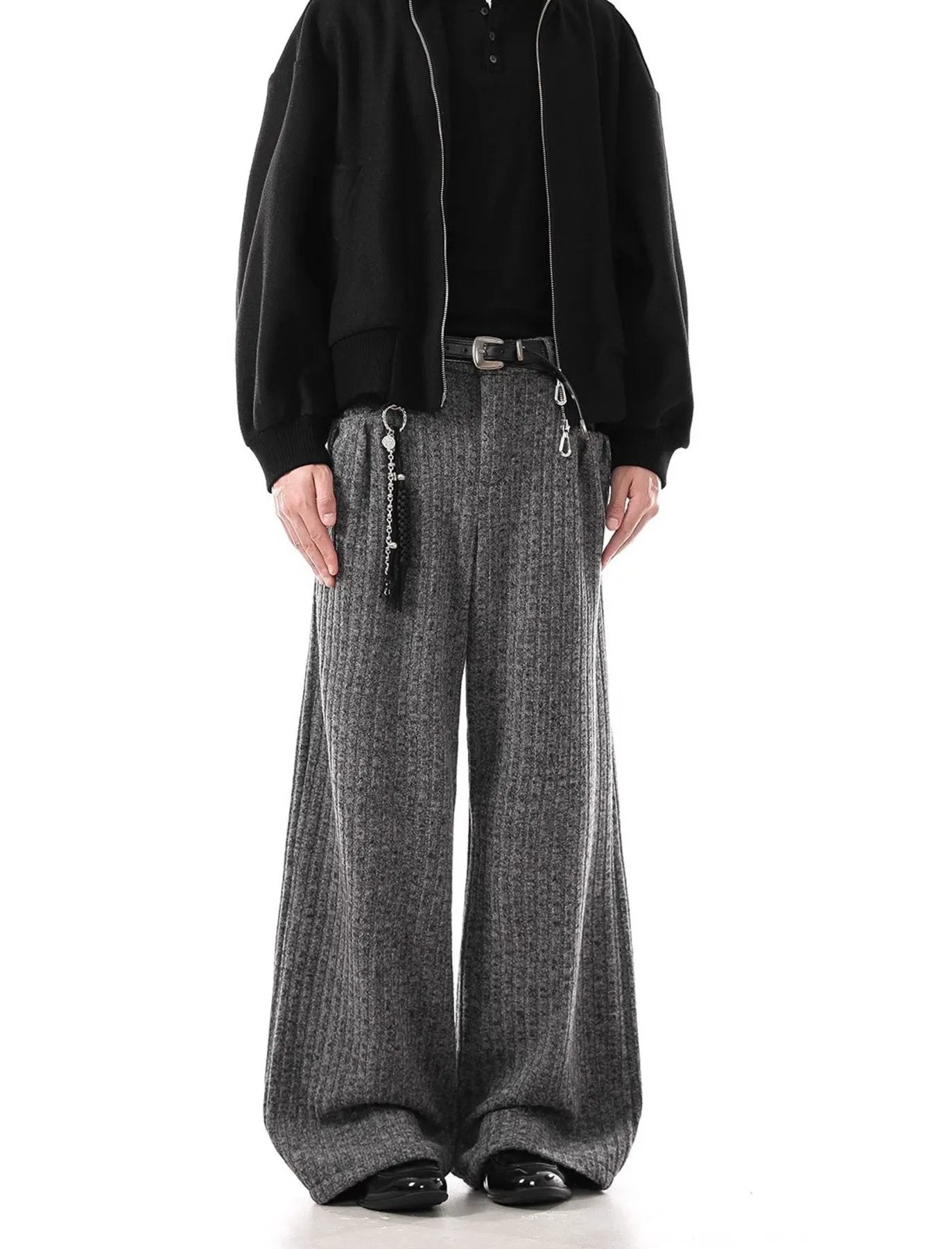 Men's Plus Size Ribbed Knit Loose Fit Pants by Partner Label
