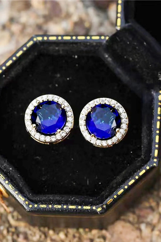 Contrast 2 Carat Moissanite Platinum-Plated Stud Earrings by Partner Label