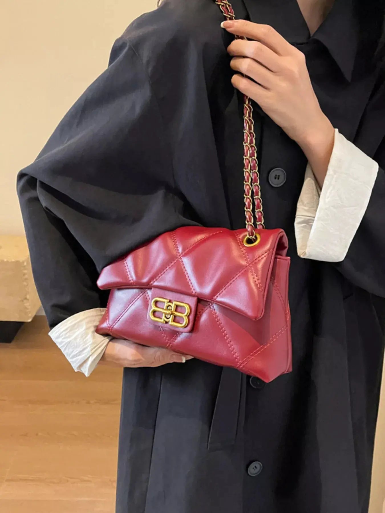 Quilted Flap Chain Crossbody Bag by Partner Label