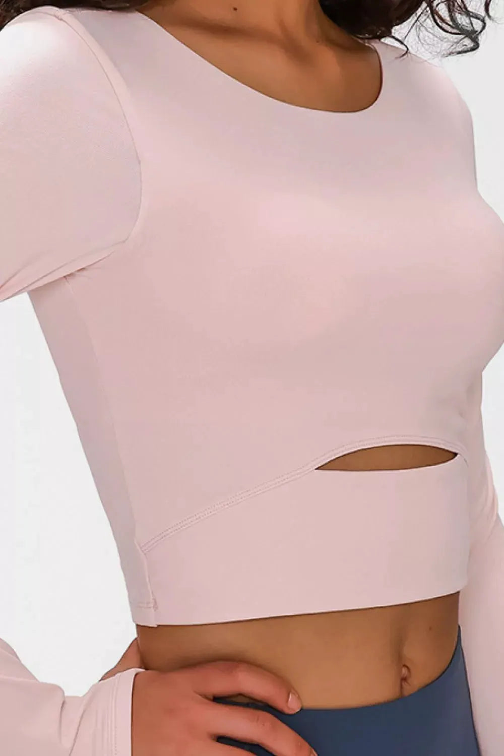 Millennia Long Sleeve Cropped Top With Sports Strap by Millennia