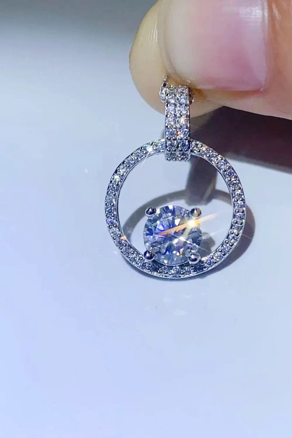 1 Carat Moissanite 925 Sterling Silver Necklace by Partner Label