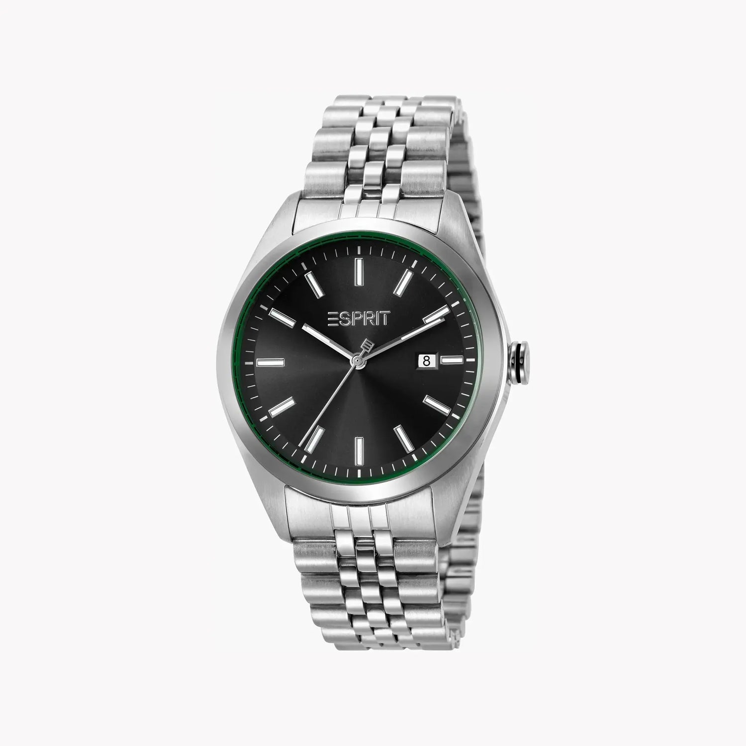 Esprit Men's Silver Stainless Steel Watch, Black Dial | Es1g173m0065 by ESPRIT