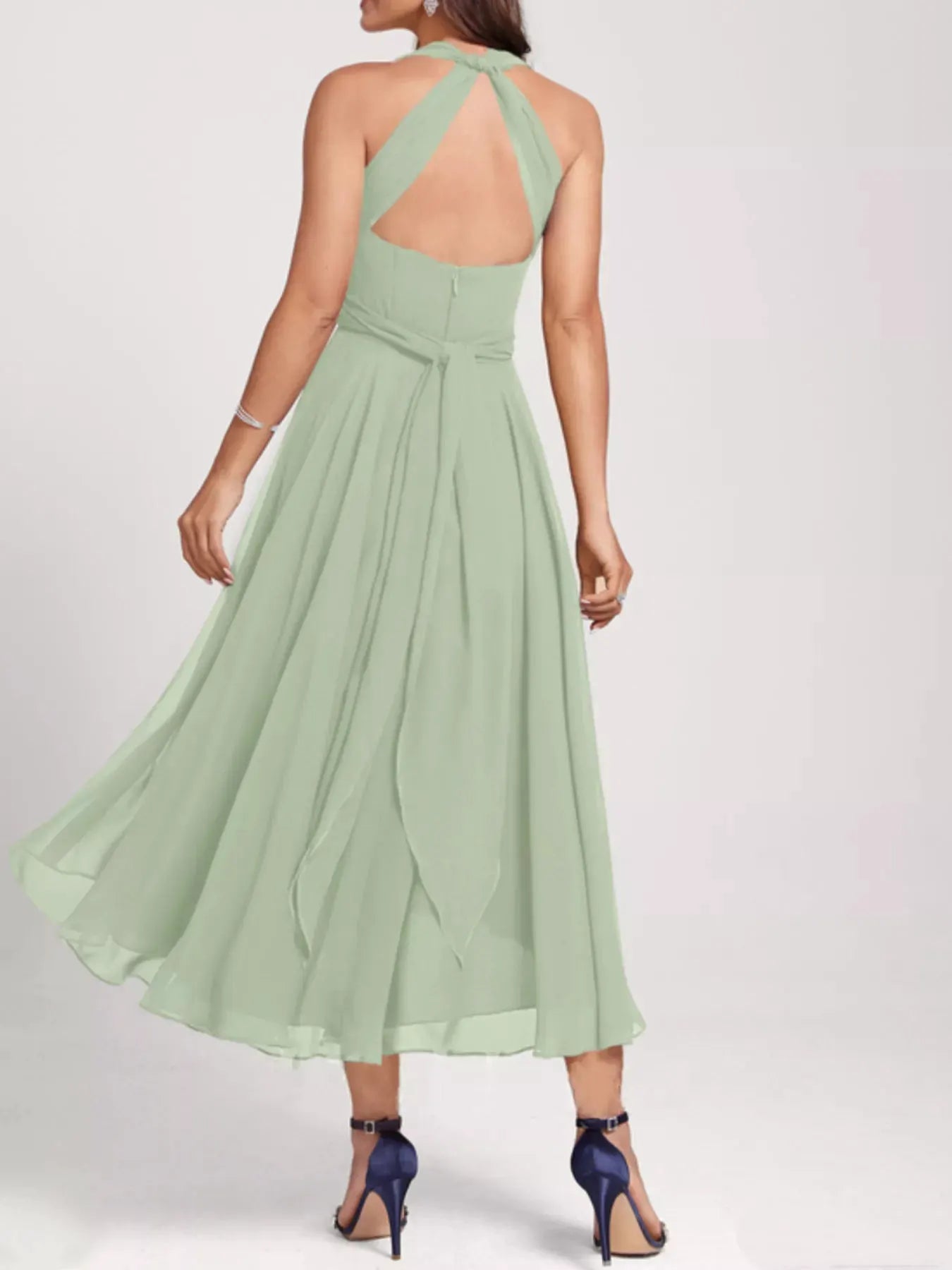 Ruched A-Line Midi Dress by Partner Label