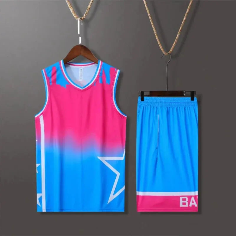 Custom Basketball Jersey Set Star Design Team Uniform for Men Women Kids by Vimost Shop