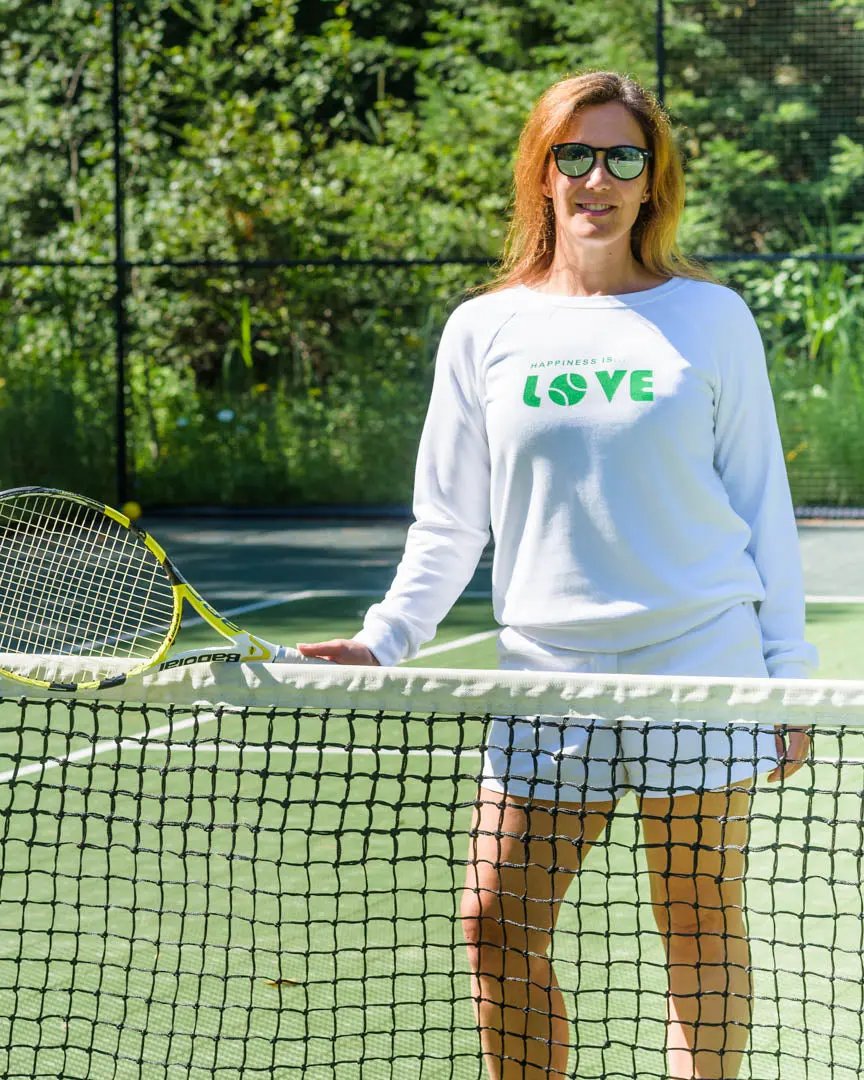Women's Tennis Love Crew Sweatshirt, White by Tennis Collection