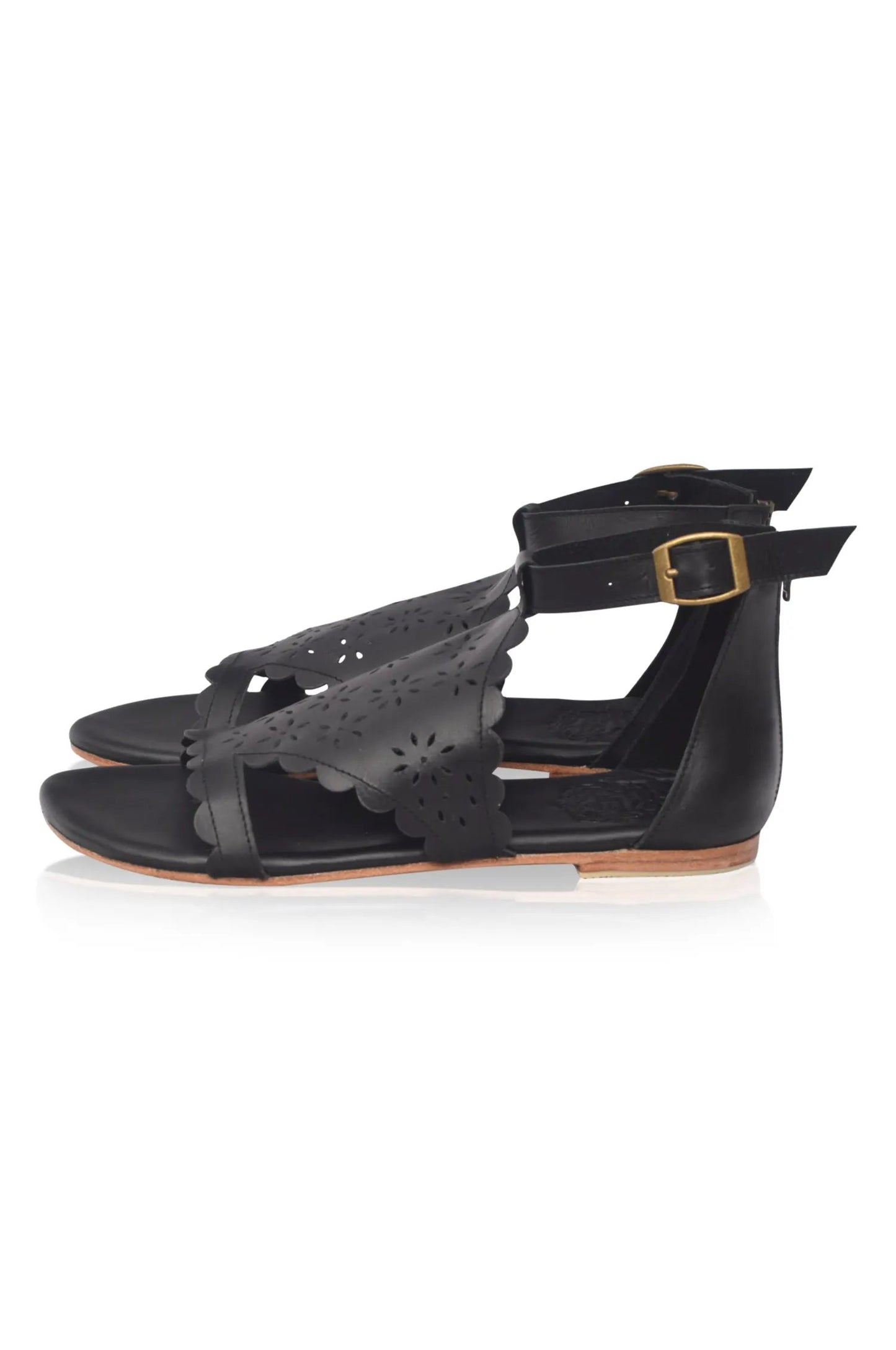 Al Fresco Cut-Out Leather Sandals by ELF