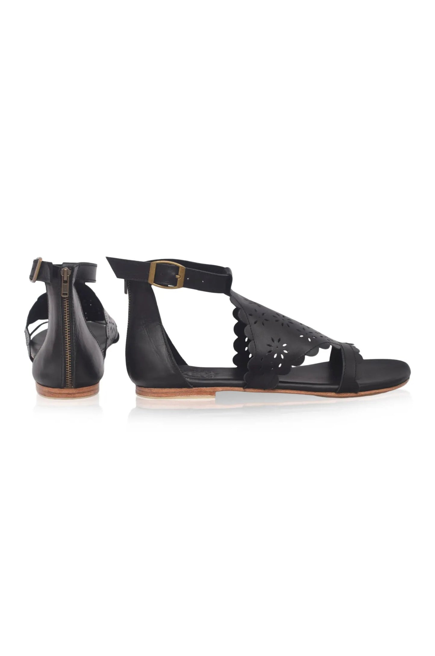 Al Fresco Cut-Out Leather Sandals by ELF