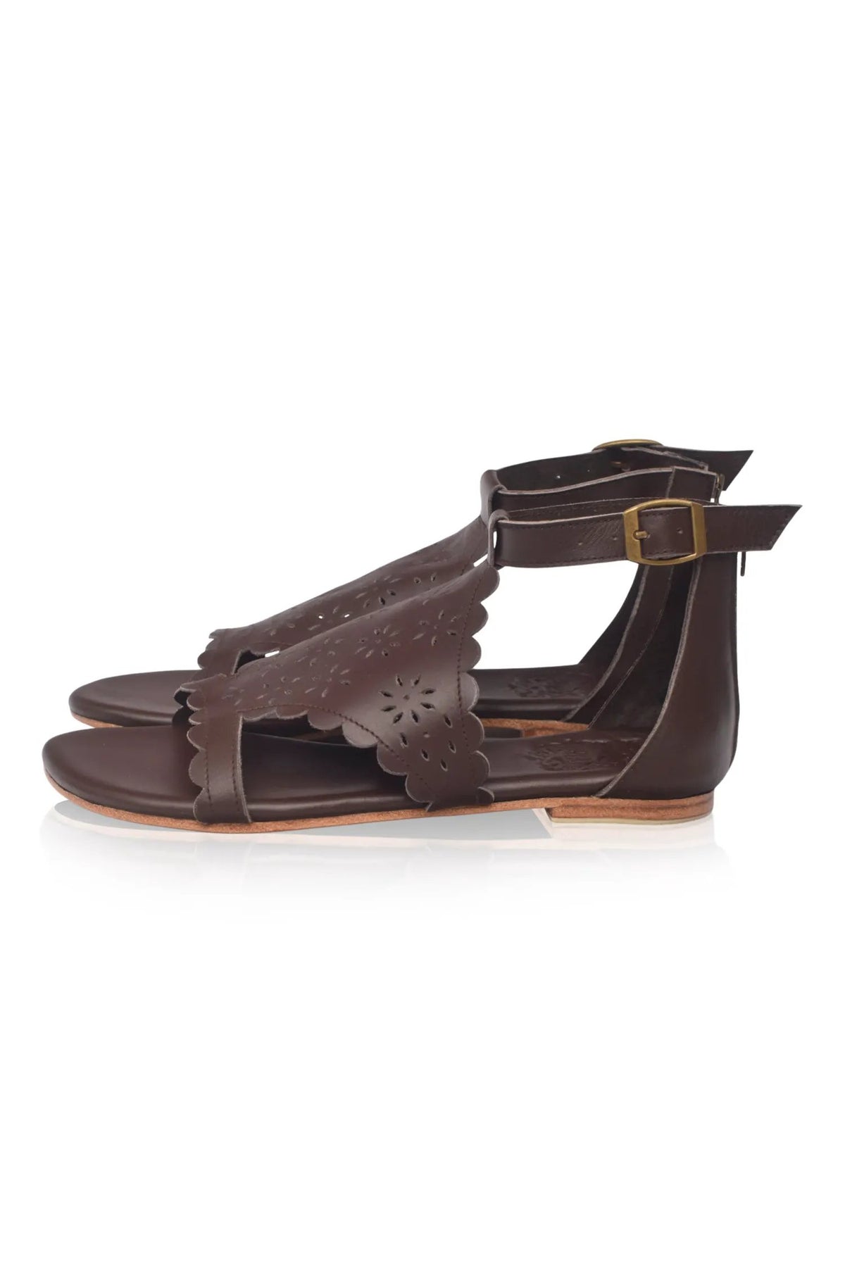 Al Fresco Cut-Out Leather Sandals by ELF