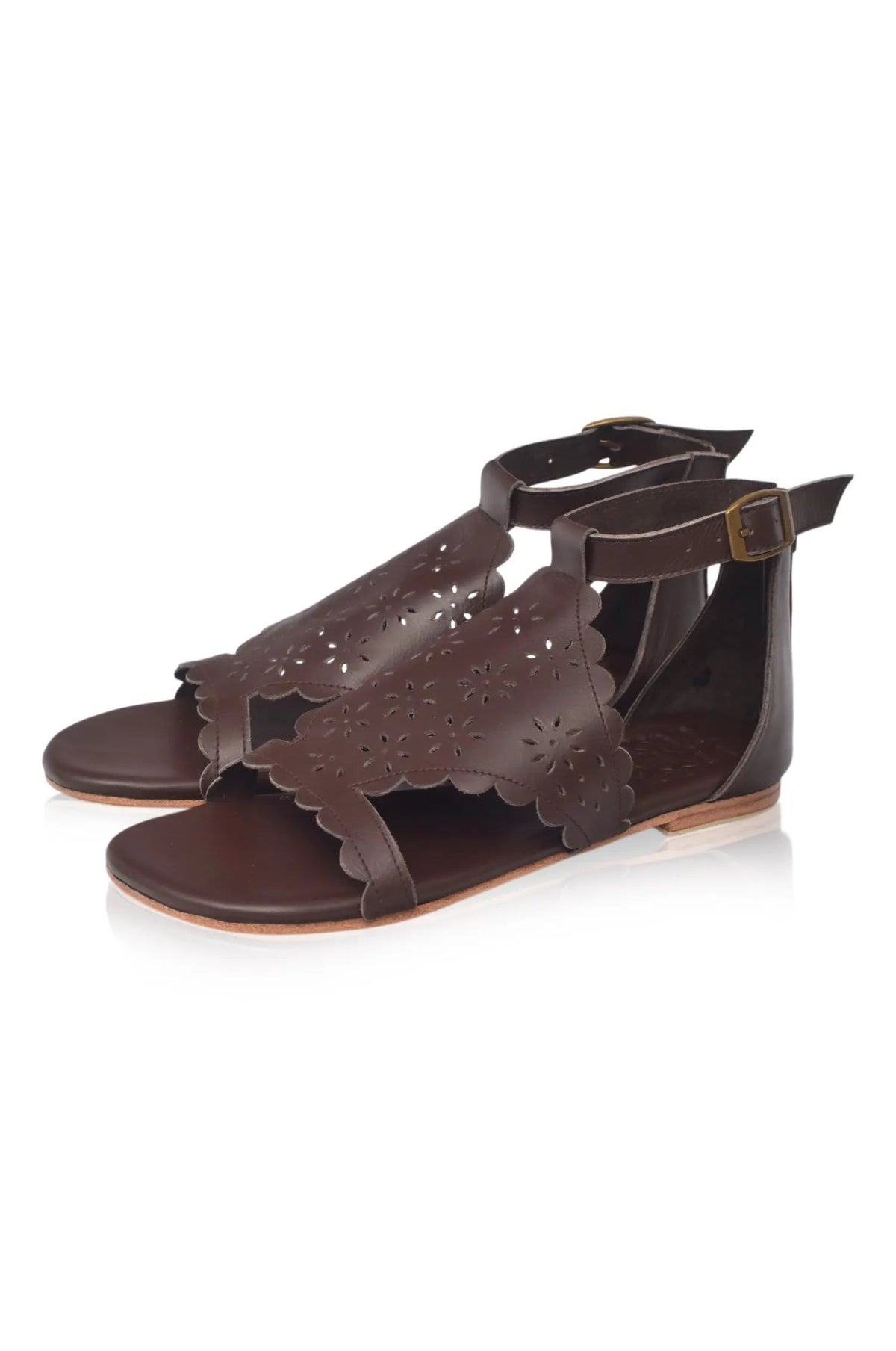 Al Fresco Cut-Out Leather Sandals by ELF