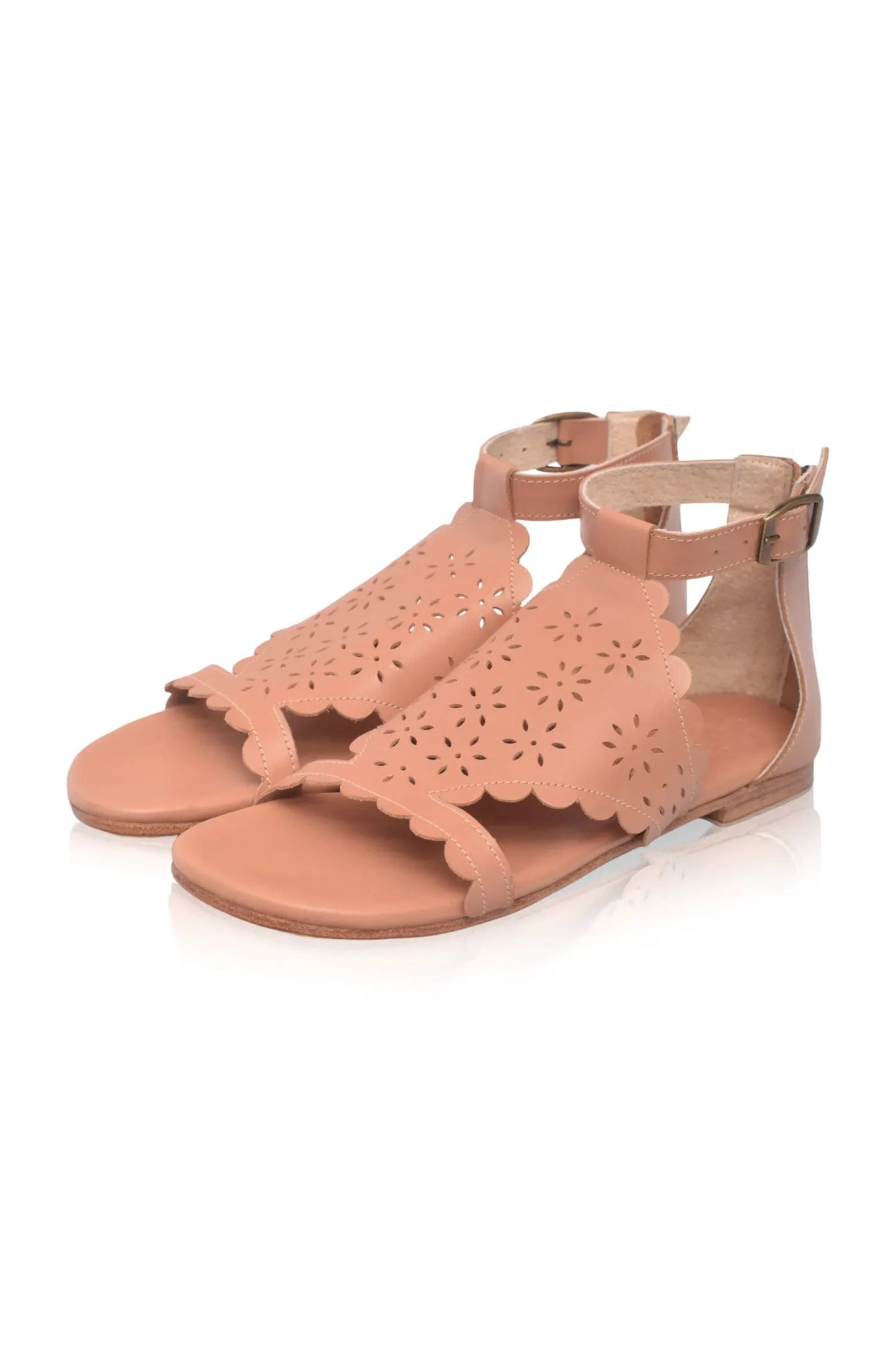 Al Fresco Cut-Out Leather Sandals by ELF