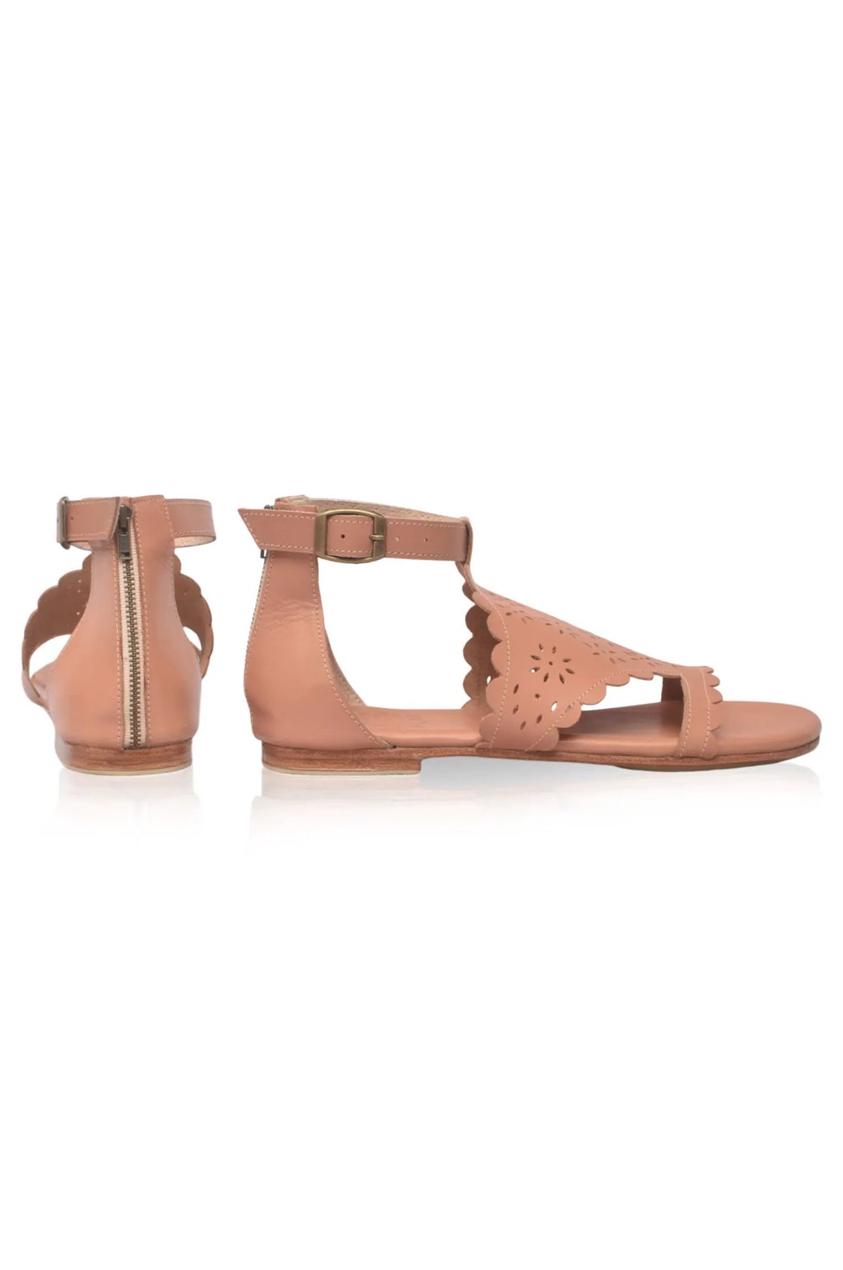 Al Fresco Cut-Out Leather Sandals by ELF