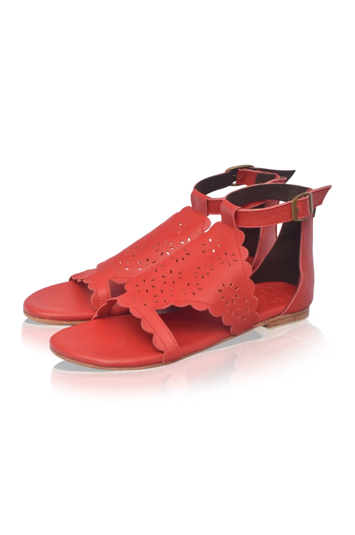 Al Fresco Cut-Out Leather Sandals by ELF