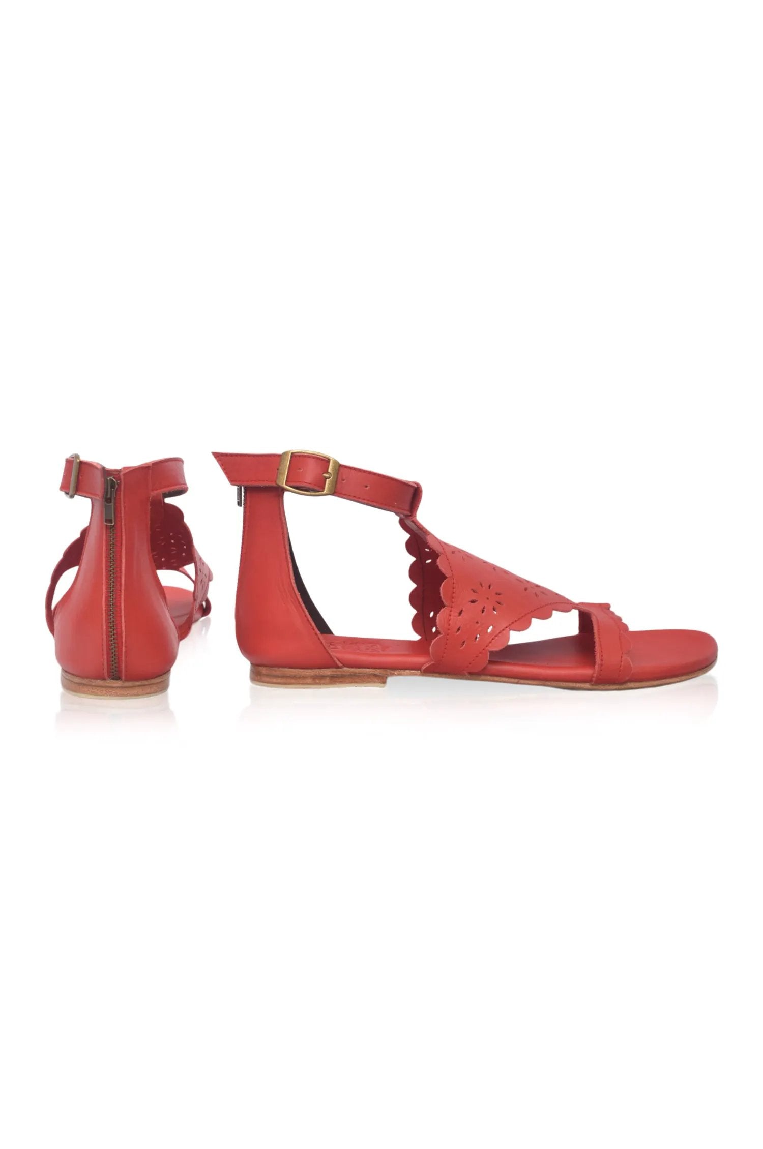 Al Fresco Cut-Out Leather Sandals by ELF