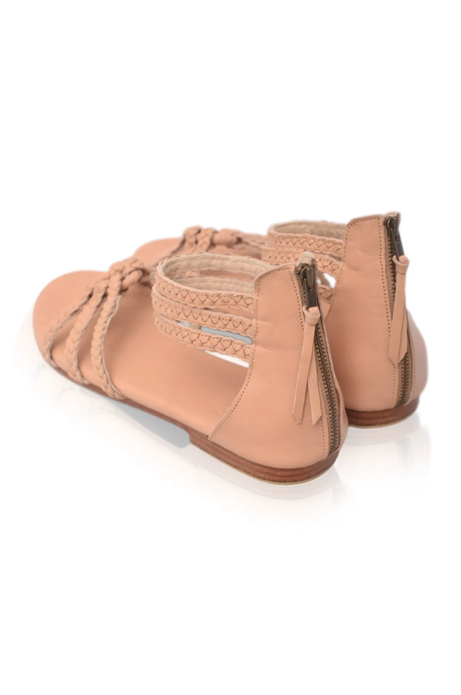 All Aboard Braided Leather Sandals by ELF