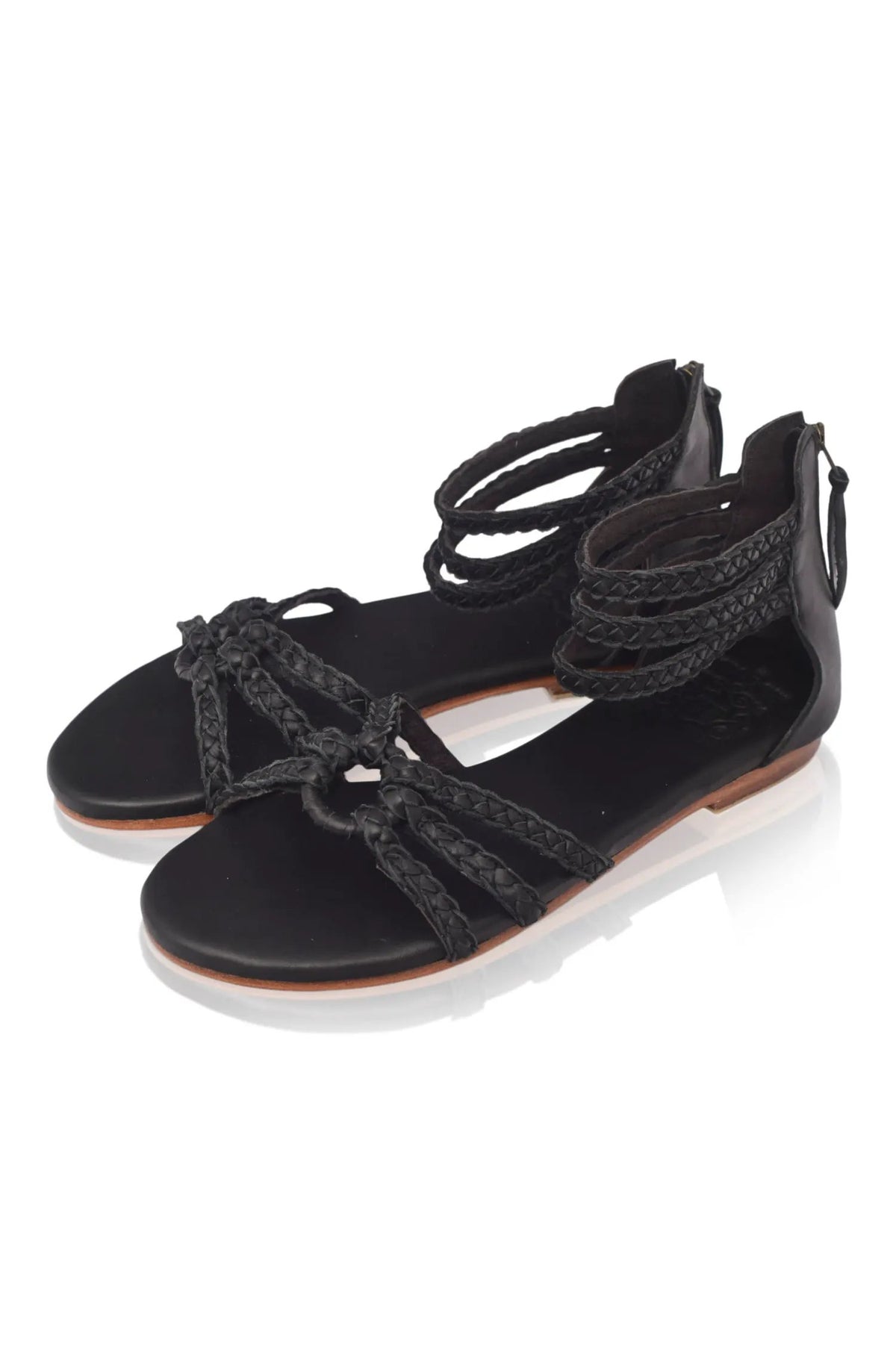 All Aboard Braided Leather Sandals by ELF