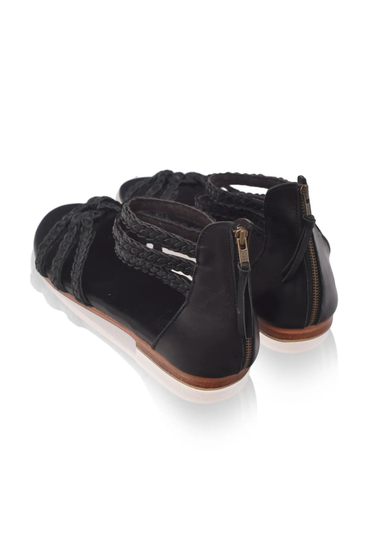 All Aboard Braided Leather Sandals by ELF