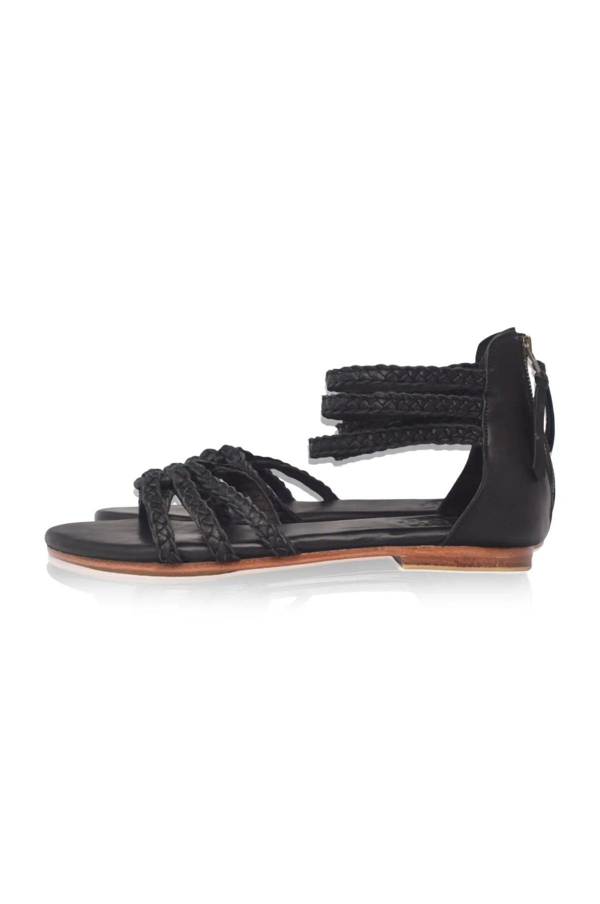 All Aboard Braided Leather Sandals by ELF