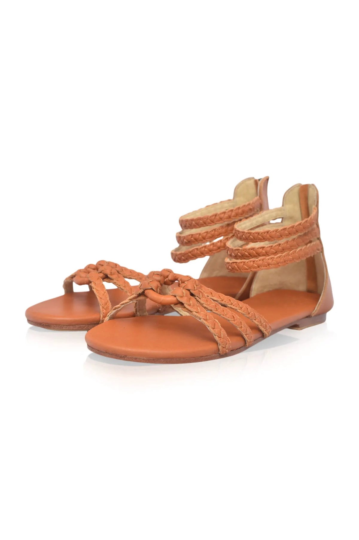 All Aboard Braided Leather Sandals by ELF