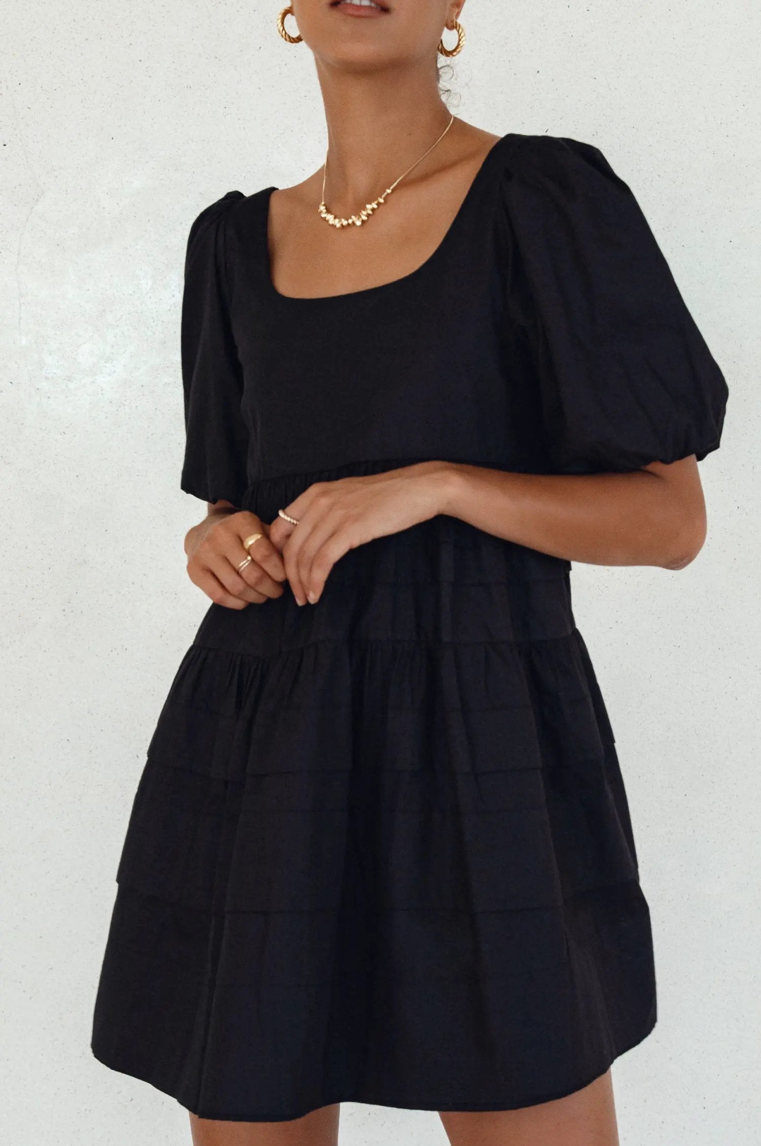 Andrea Babydoll Cotton Mini Dress (Sale) by ELF