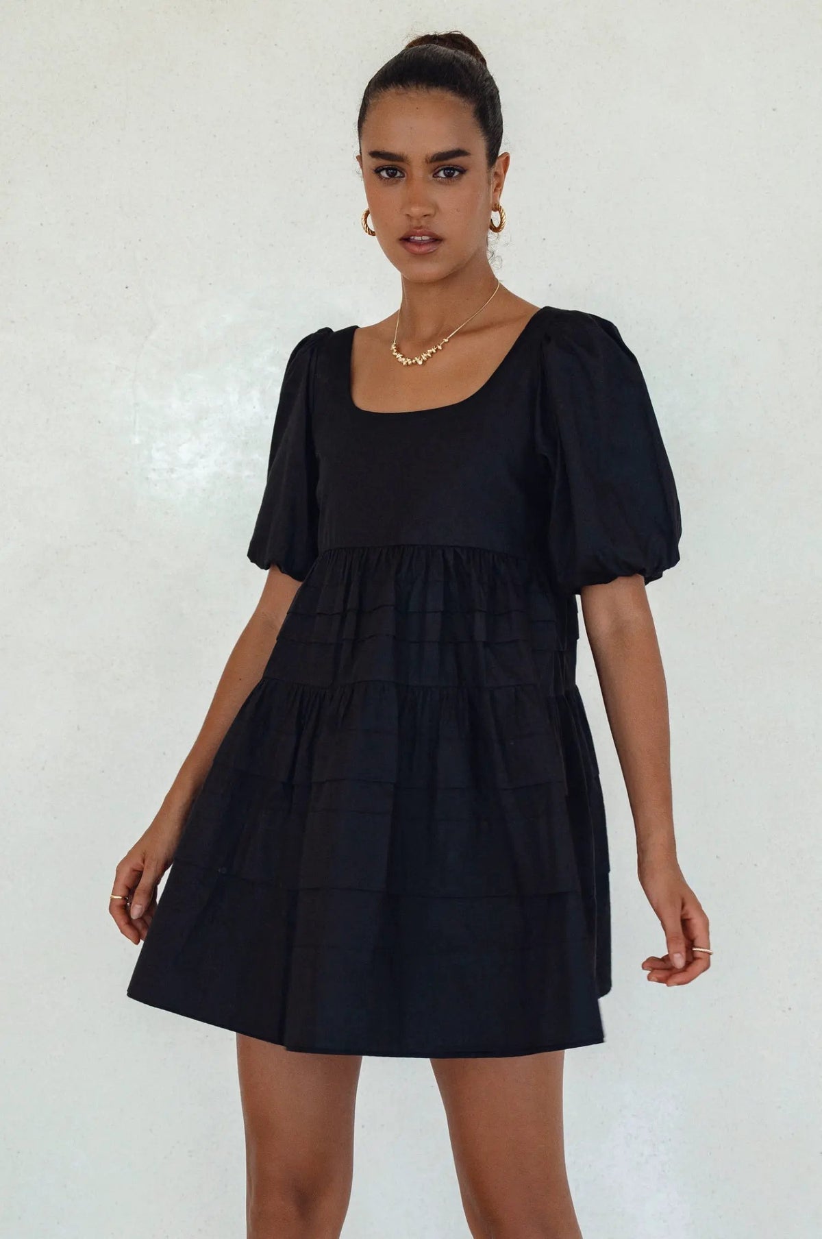 Andrea Babydoll Cotton Mini Dress (Sale) by ELF
