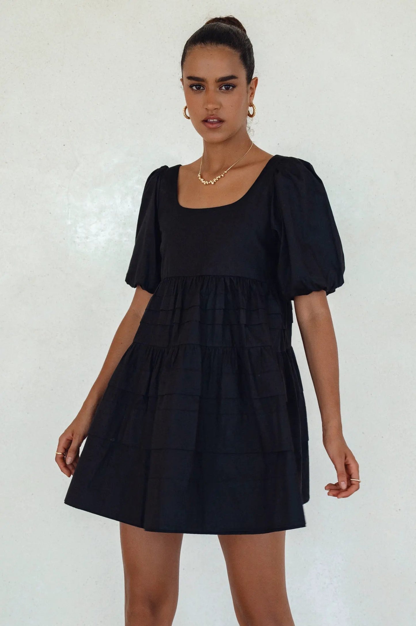 Andrea Babydoll Cotton Mini Dress (Sale) by ELF