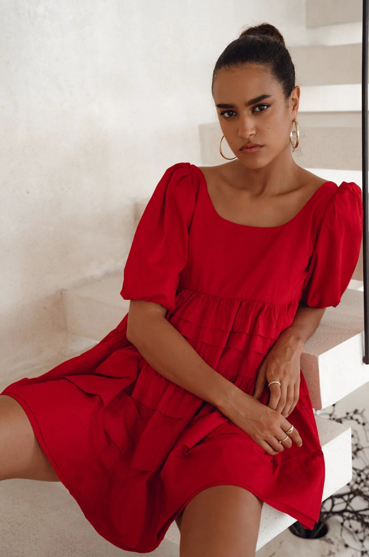 Andrea Babydoll Cotton Mini Dress (Sale) by ELF