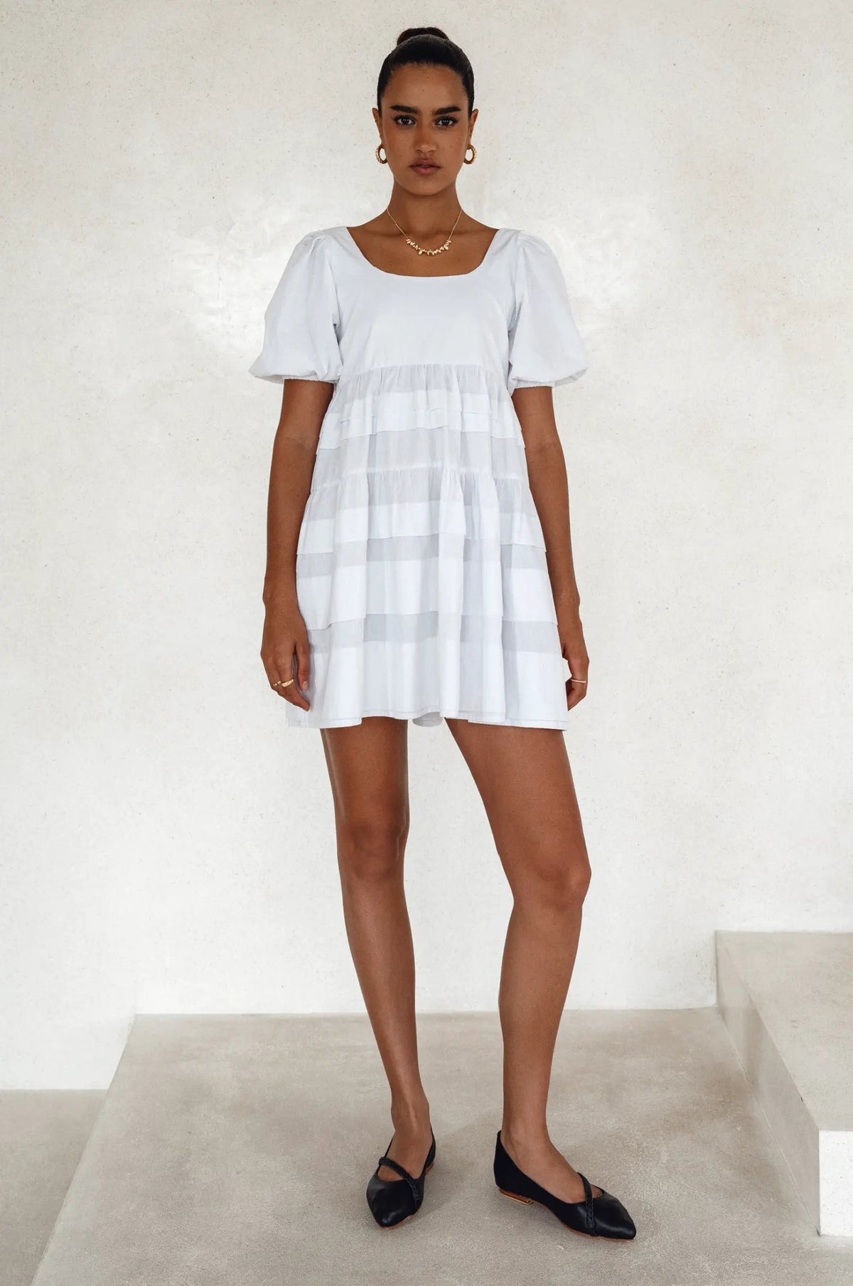Andrea Babydoll Cotton Mini Dress (Sale) by ELF