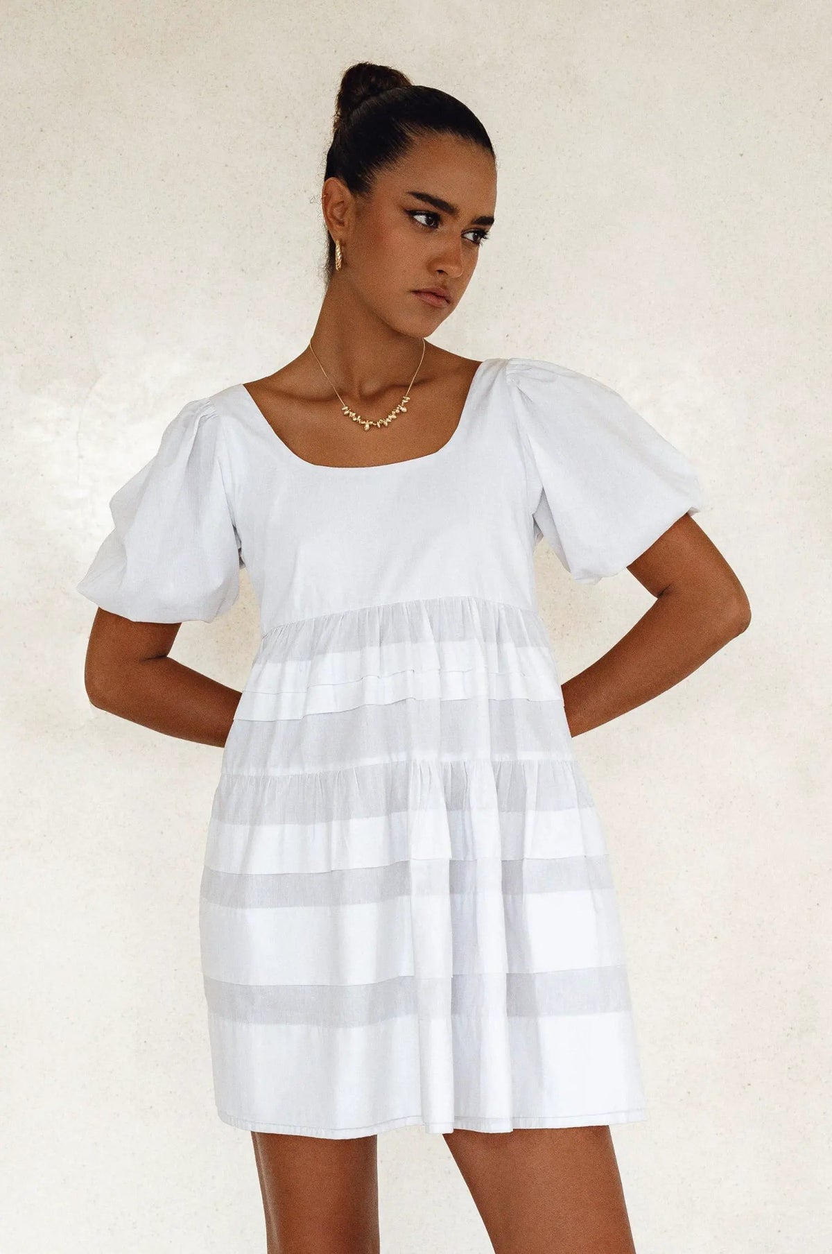 Andrea Babydoll Cotton Mini Dress (Sale) by ELF