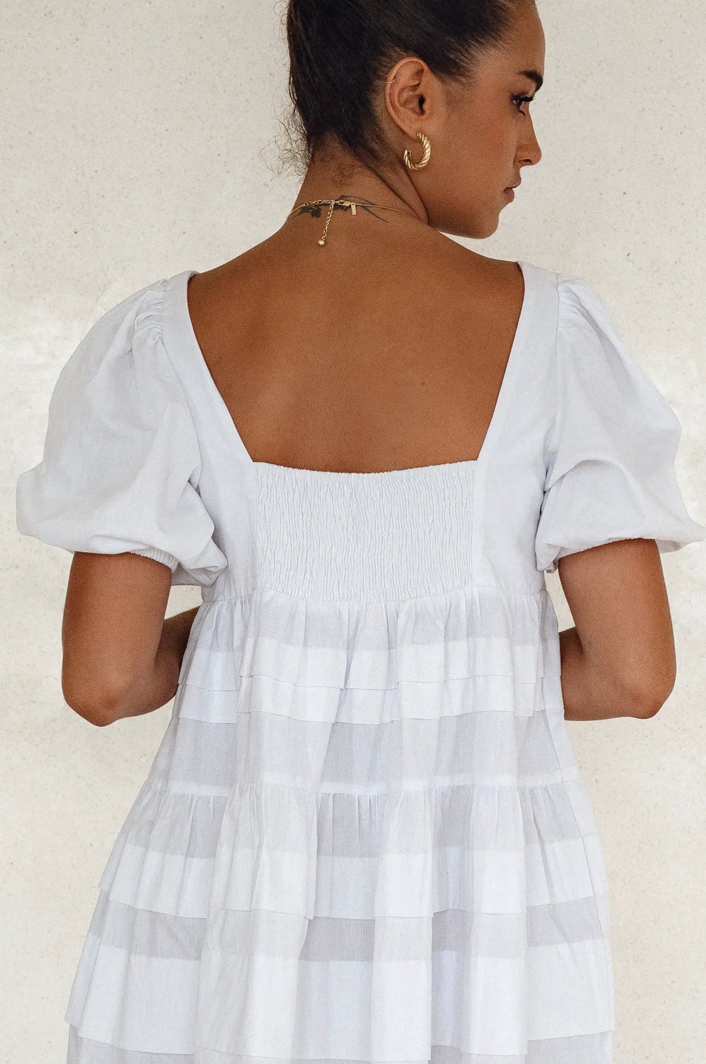 Andrea Babydoll Cotton Mini Dress (Sale) by ELF